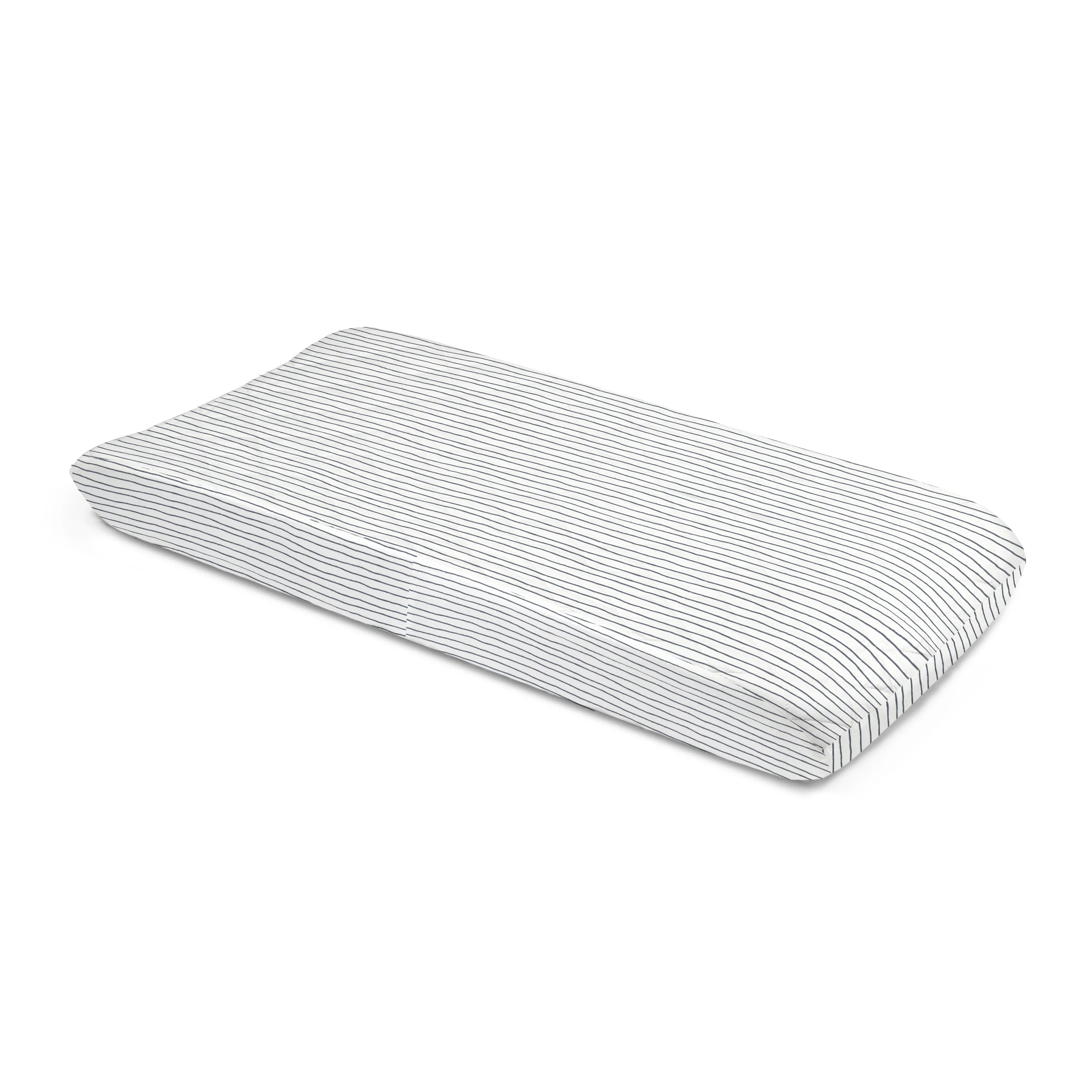 Organic Cotton Changing Pad Cover - Cobi Blue Stripes - Image 3