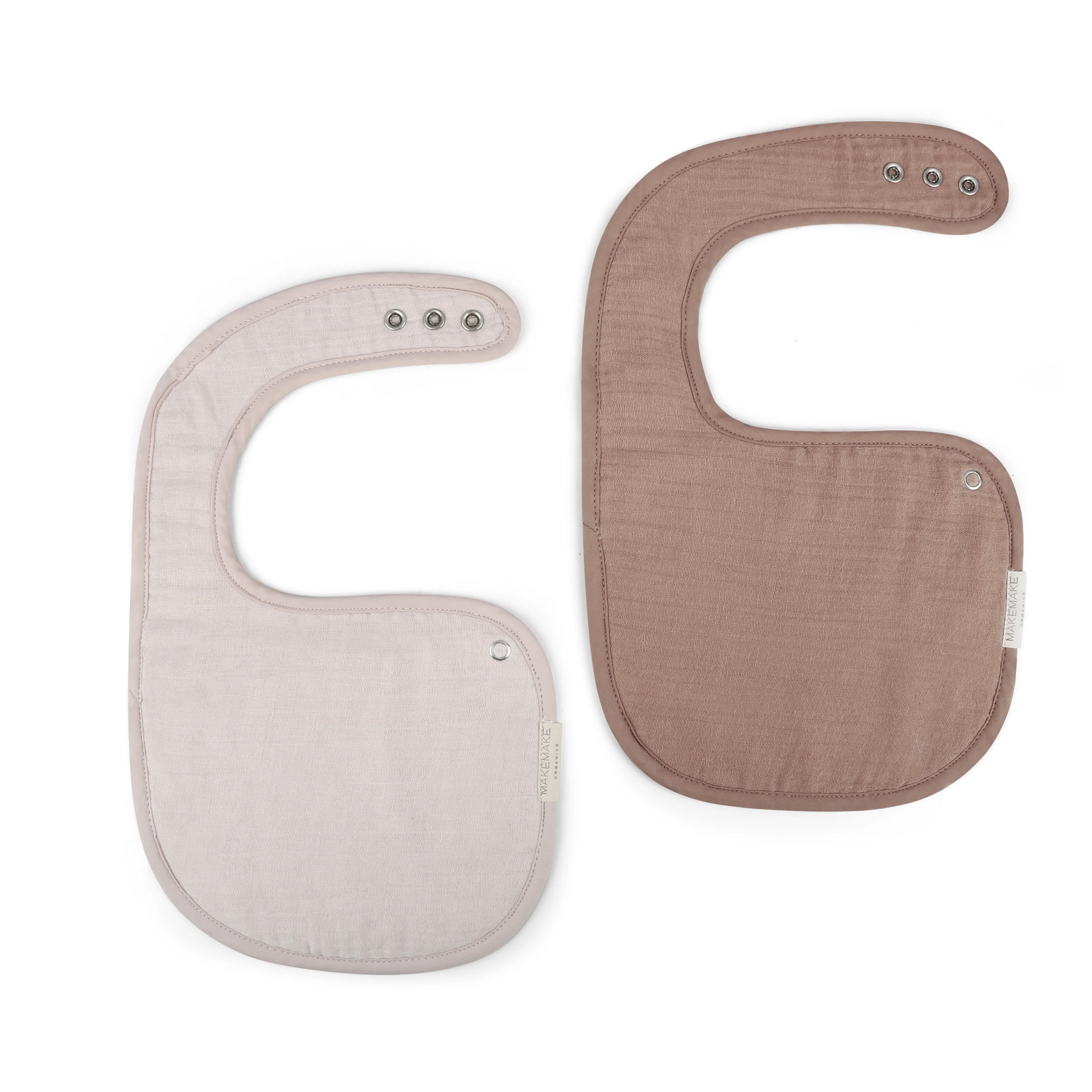 Organic Baby Bibs Muslin - Blush Oat & Pecan - Image 3