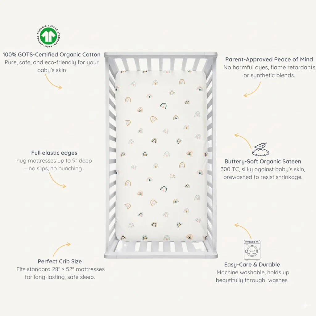 Organic Crib Sheet - Over The Rainbow - Image 6