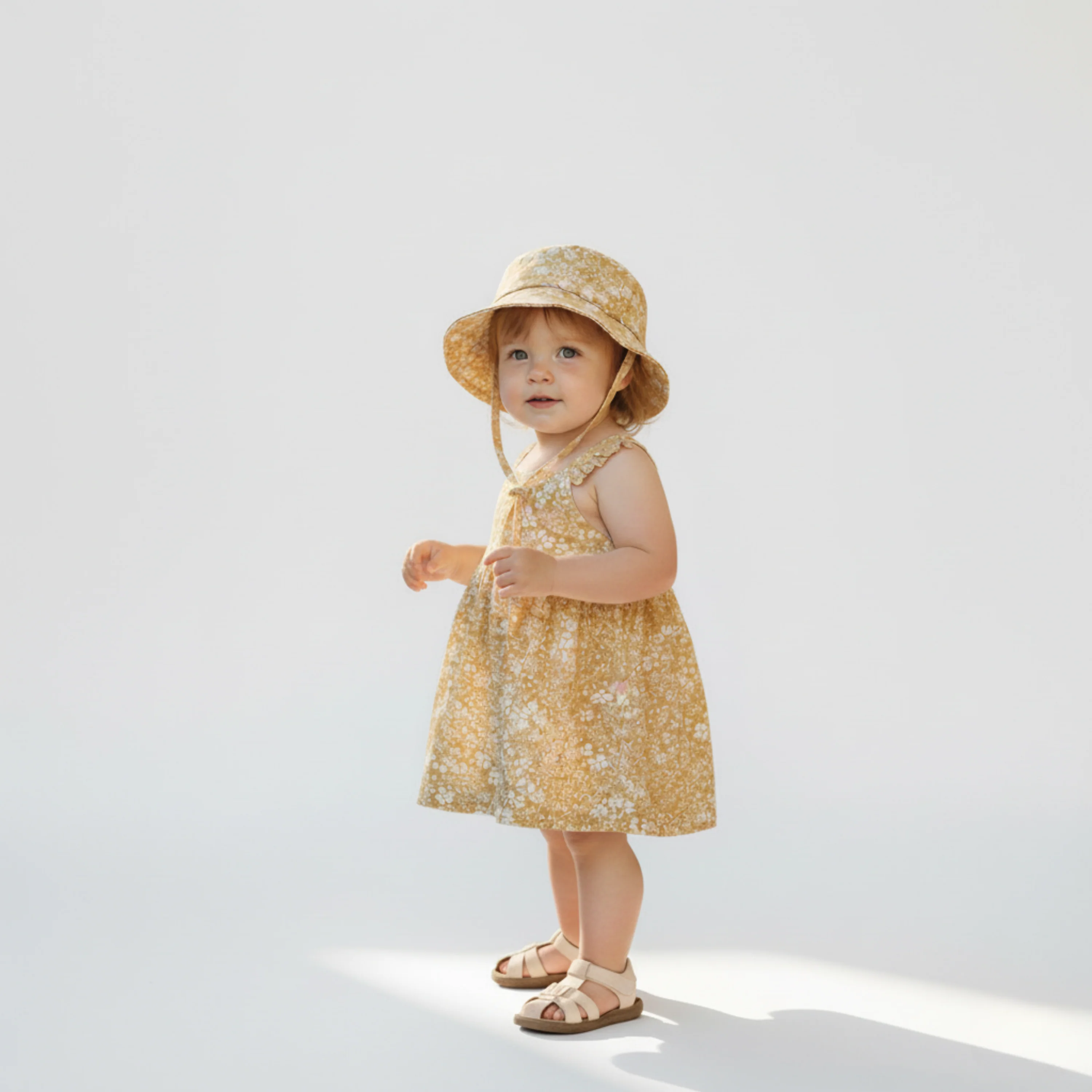 Organic Bucket Sun Hat - Yellow Blossom - Image 4