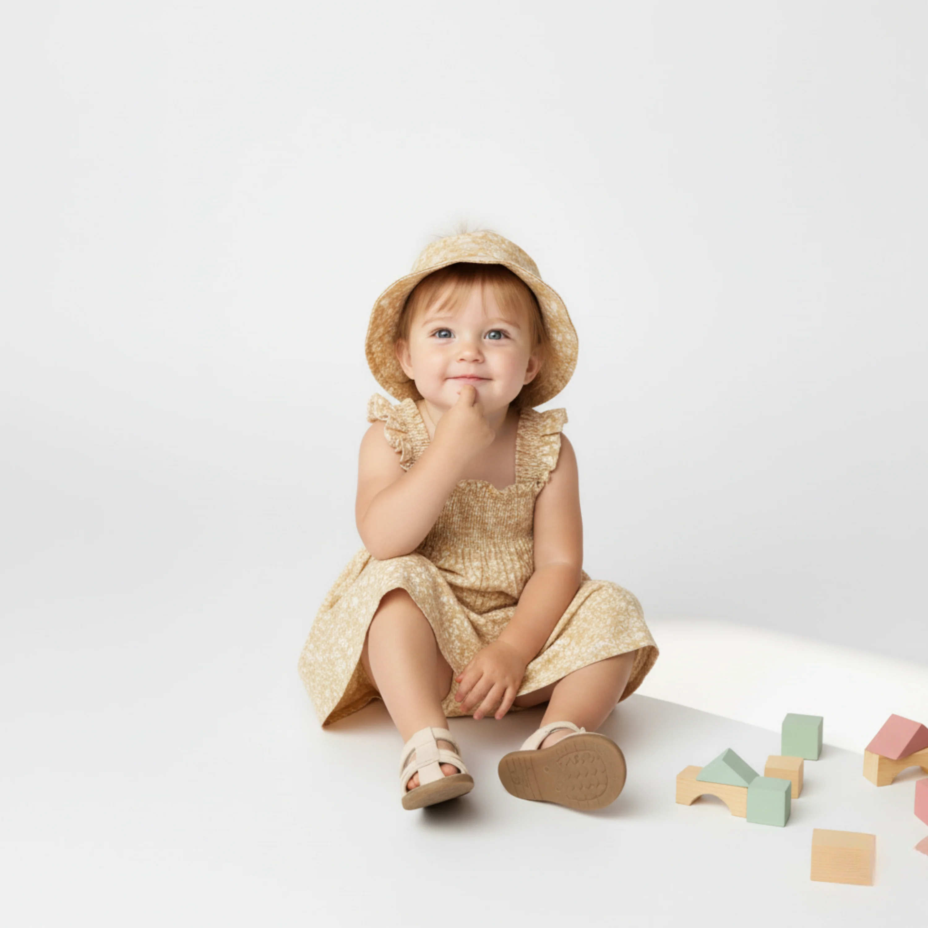 Organic Bucket Sun Hat - Yellow Blossom - Image 5