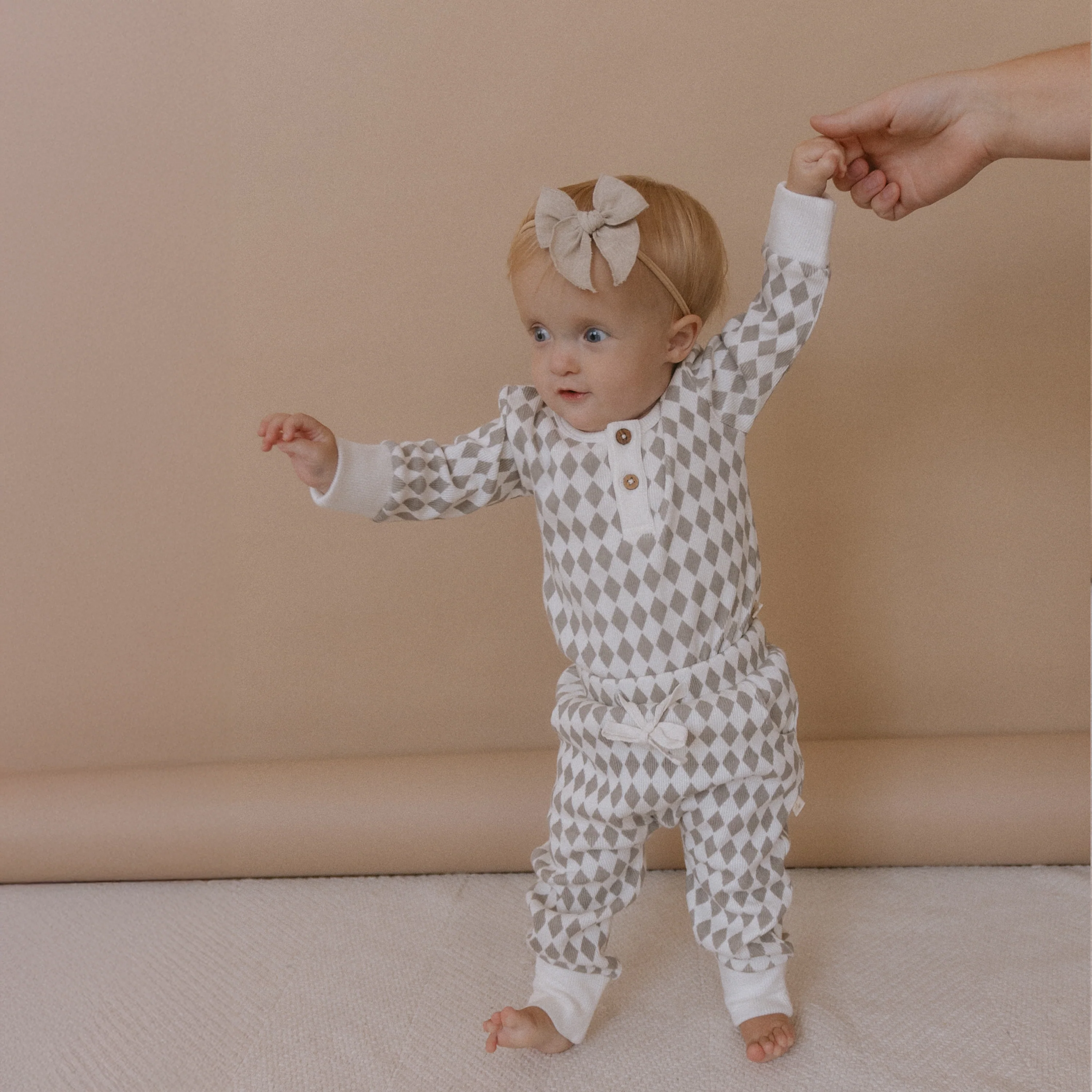 Organic Button Onesie & Pants Set - Harlequin - Image 3