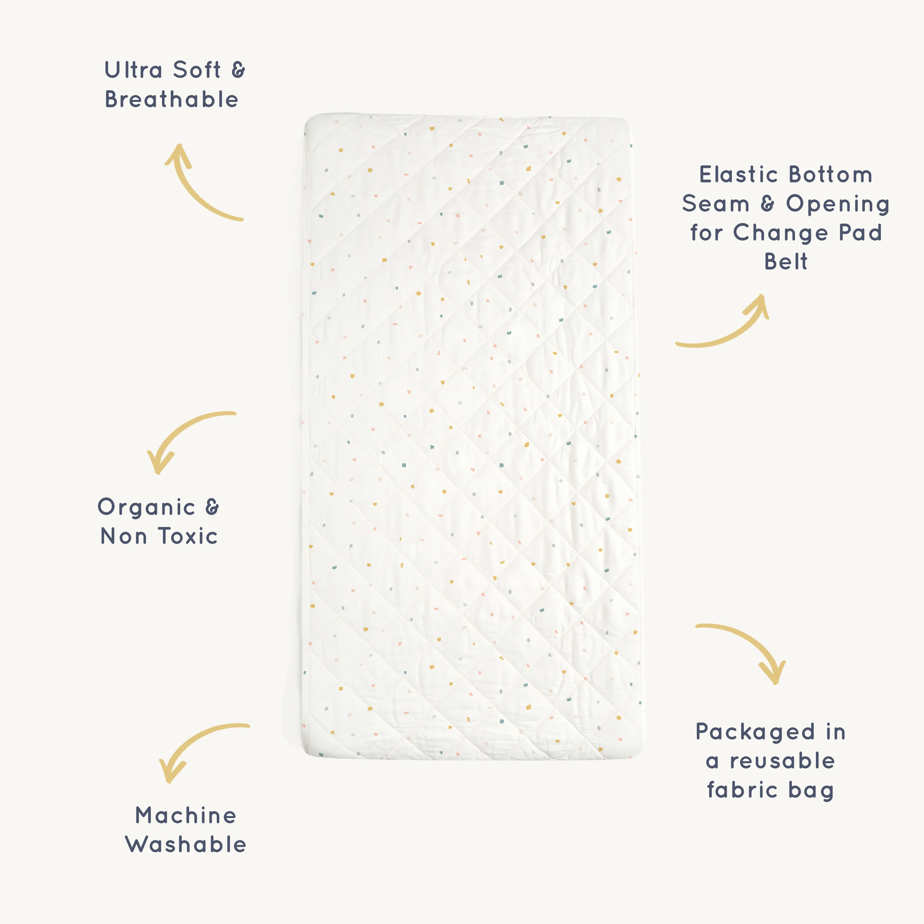 Organic Changing Pad Cover - Dotty - Image 5