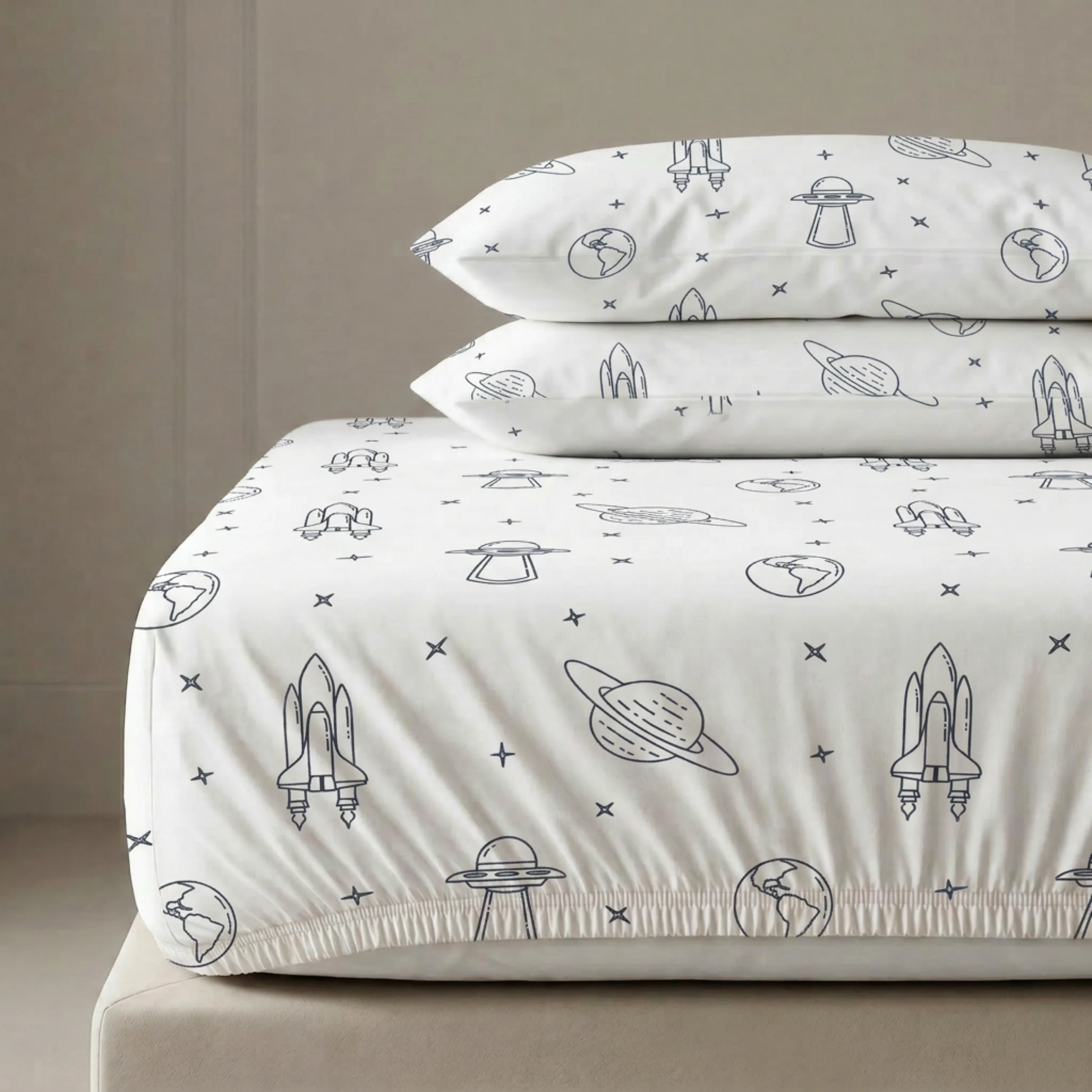 Organic Kids Fitted Sheet - Astro - Image 8
