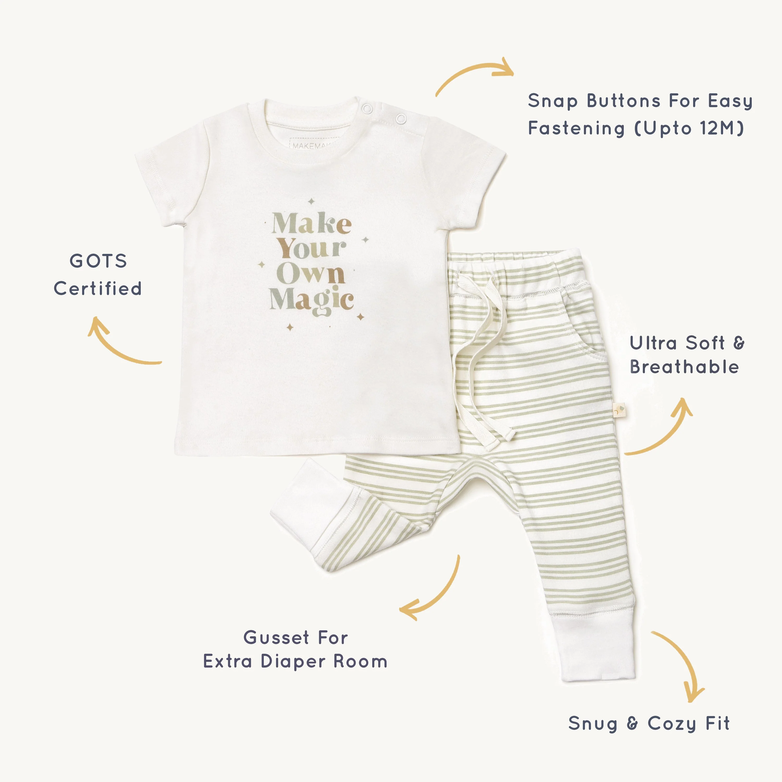 Organic Toddler T-shirt & Pant Set - Make Your Own Magic - Image 5