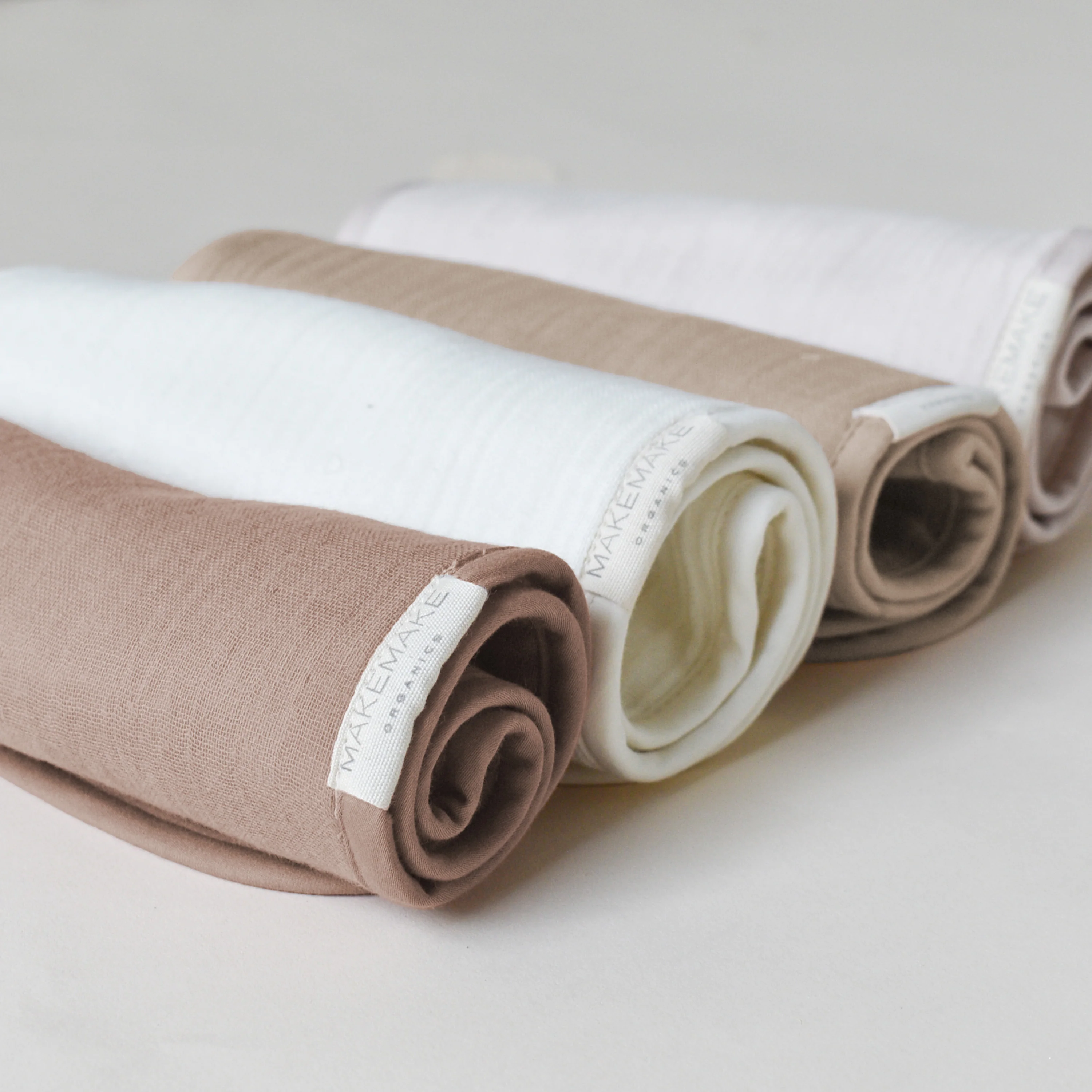 Organic Burp Cloth Muslin - Blush Oat & Pecan - Image 6