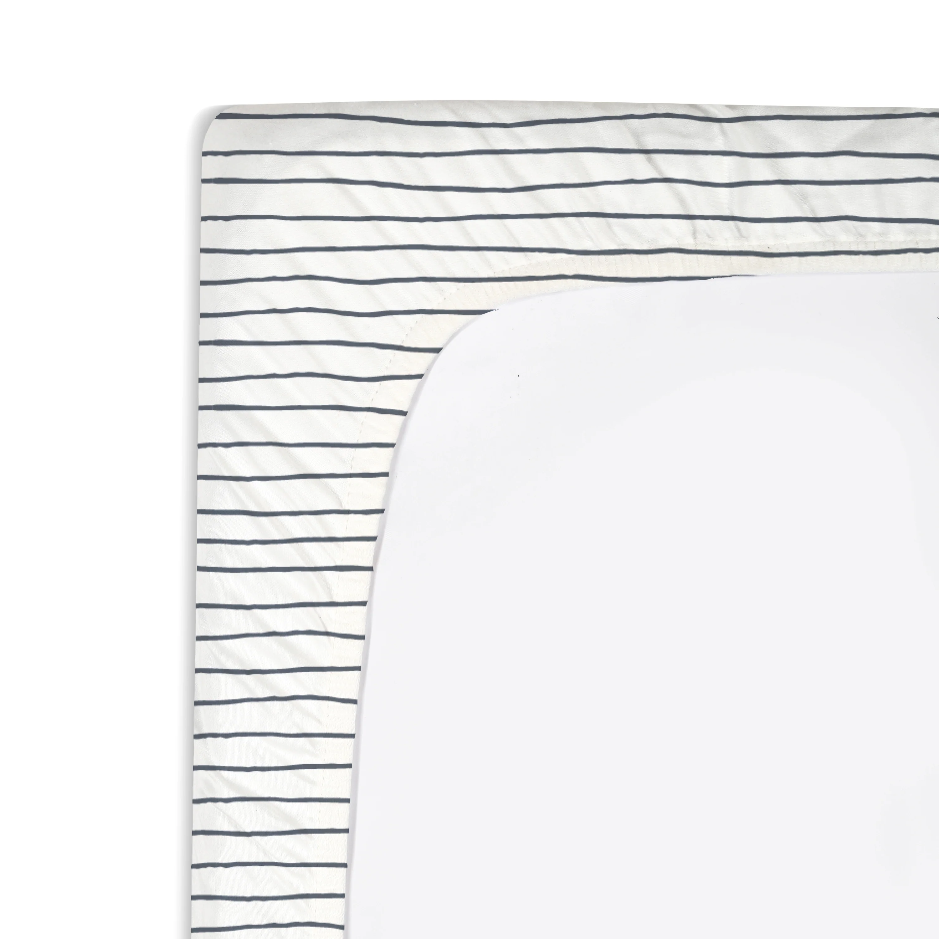 Organic Changing Pad Cover - Navy Stripes - Image 4