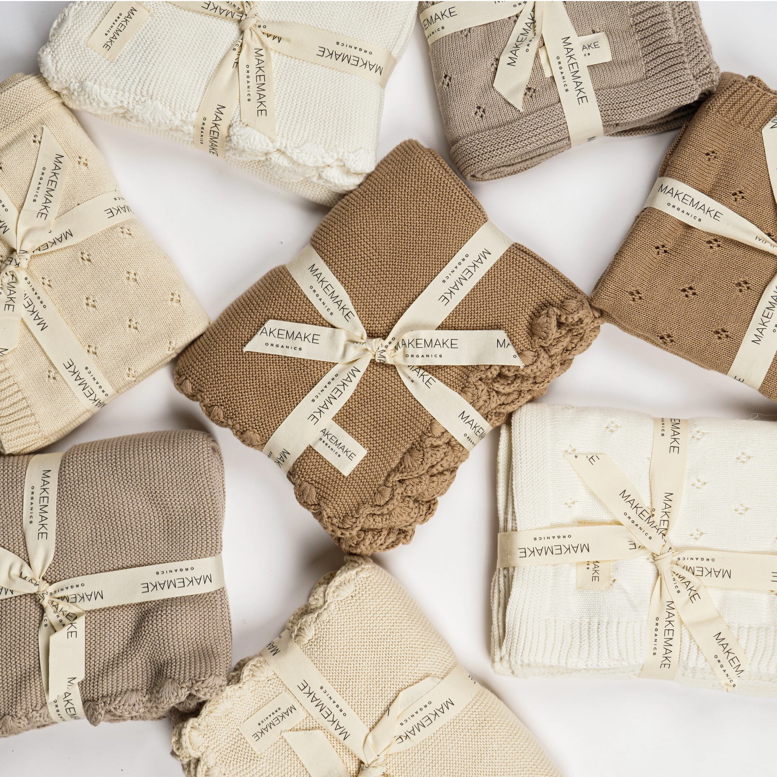 Organic Cotton Scalloped Baby Knit Blanket - Brown - Image 5