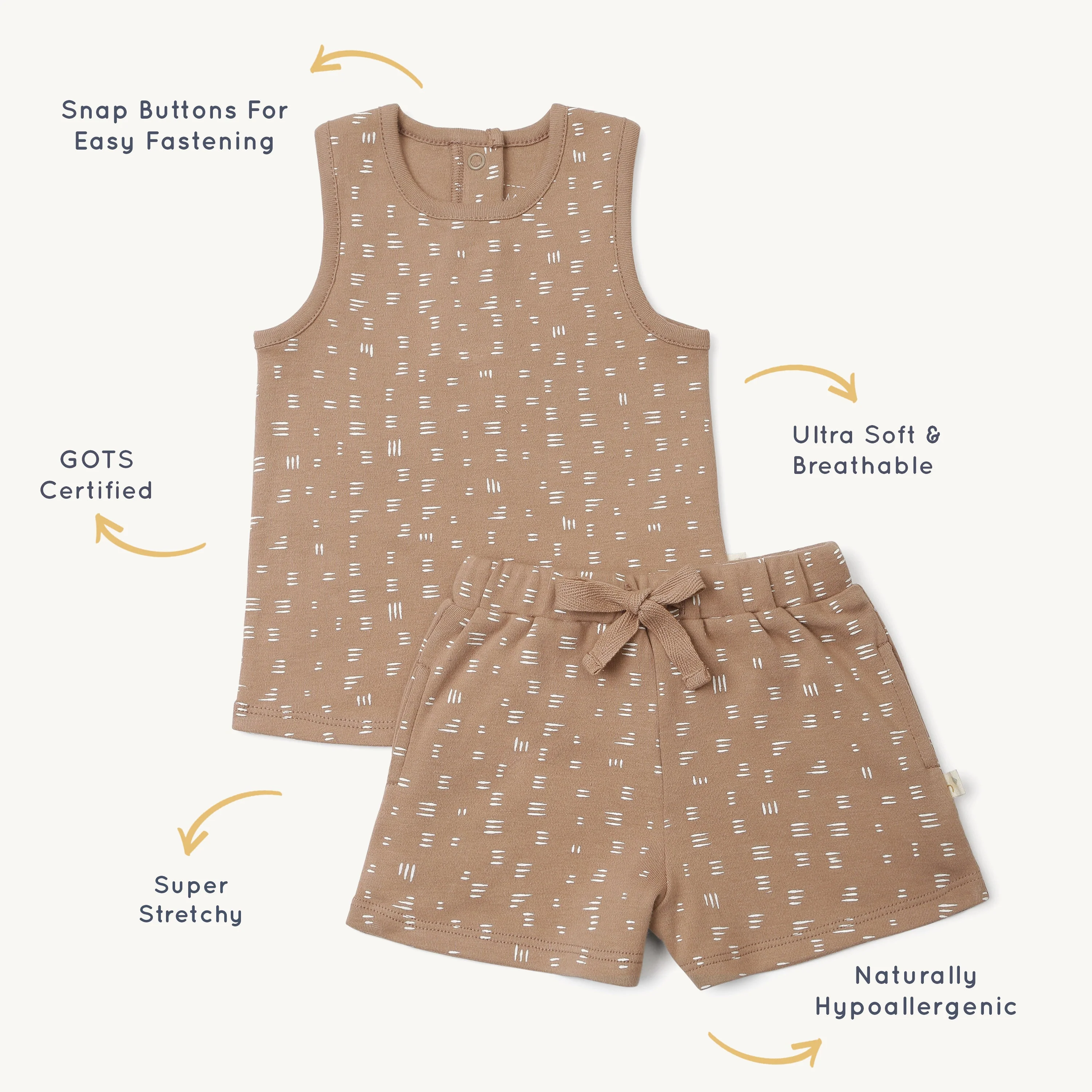 Organic Baby Toddler Tee & Shorts Set - Strokes - Image 6