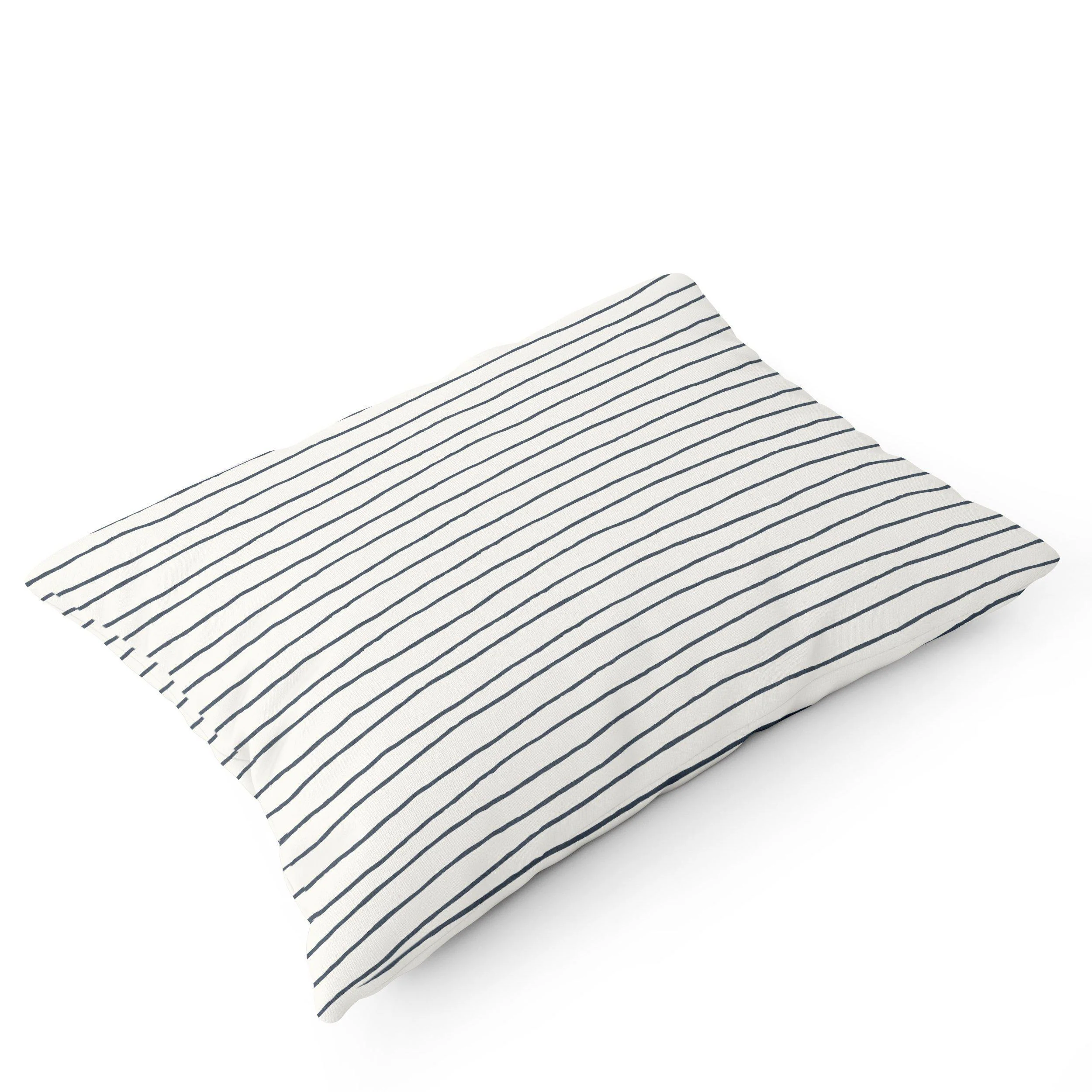 Organic Cotton Toddler Pillowcase - Navy Blue Stripes - Image 3