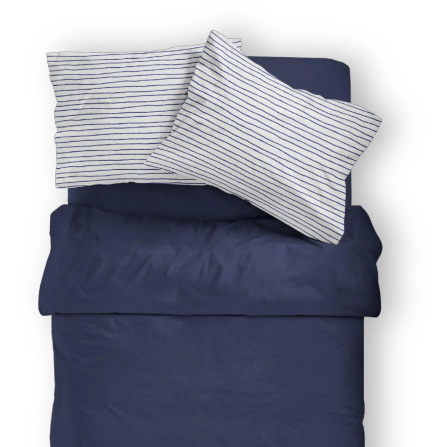 Organic Cotton Toddler Pillowcase - Navy Blue Stripes - Image 4