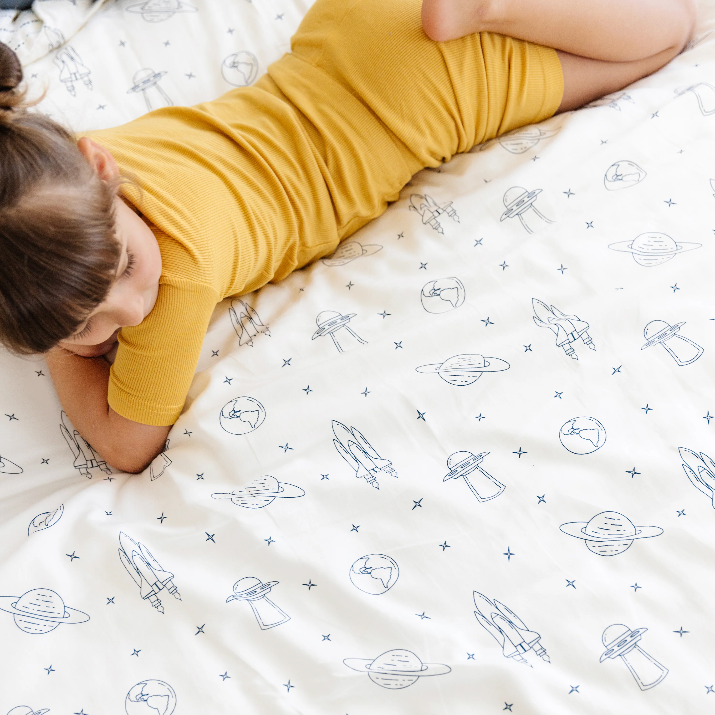 Organic Duvet Cover - Astro & Navy Blue Stripes - Image 5
