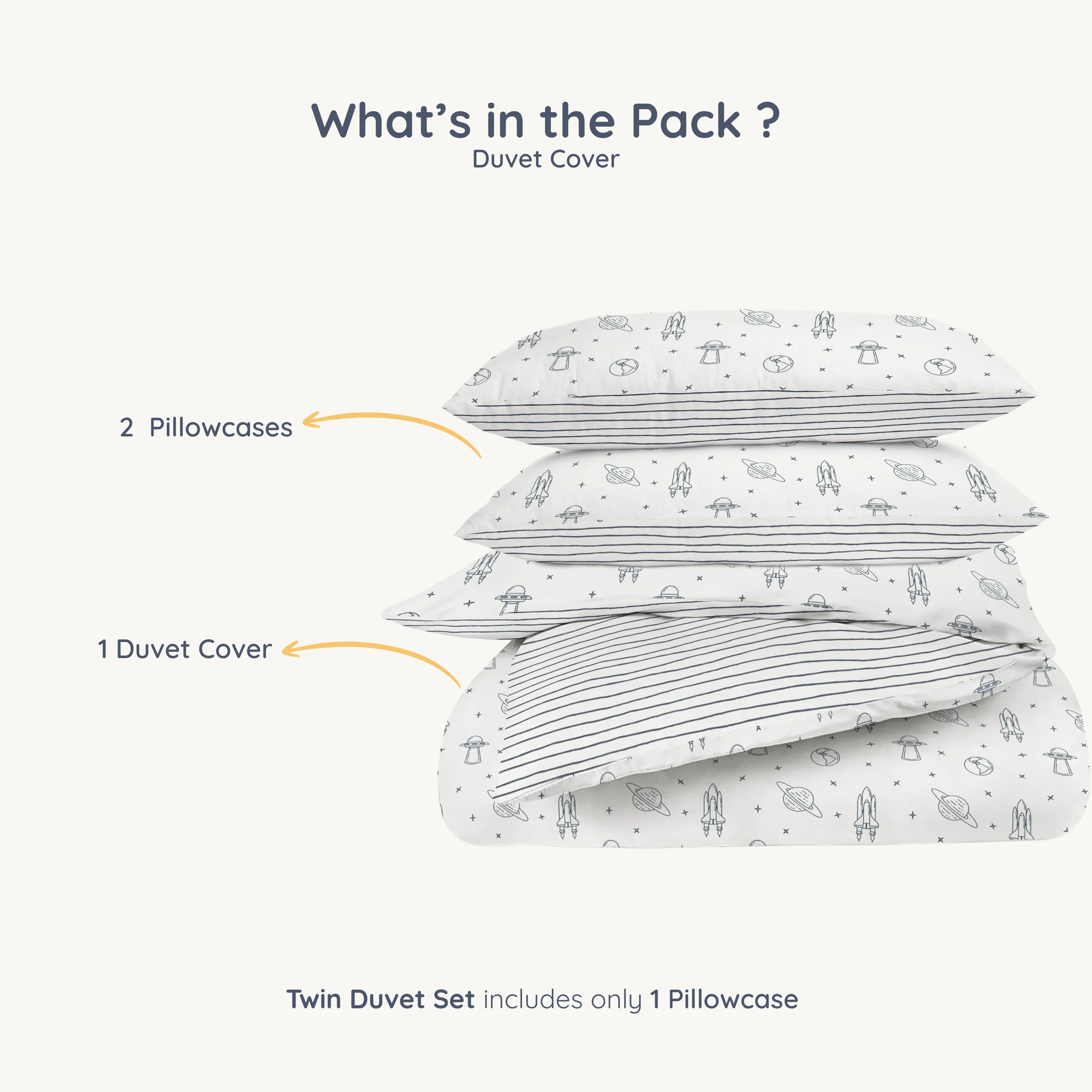 Organic Duvet Cover - Astro & Navy Blue Stripes - Image 6