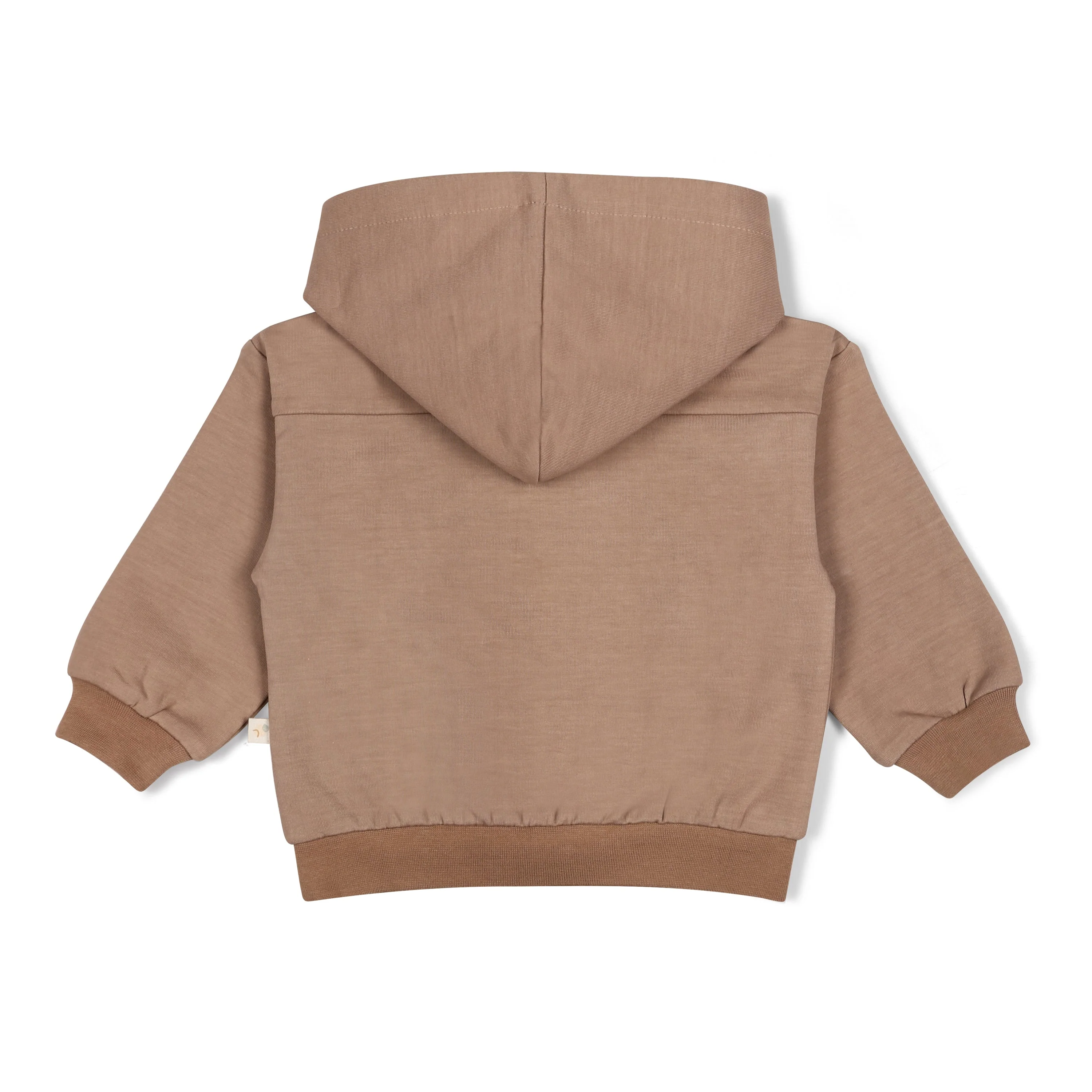 Organic Fleece Henley Hoodie - Taupe - Image 4