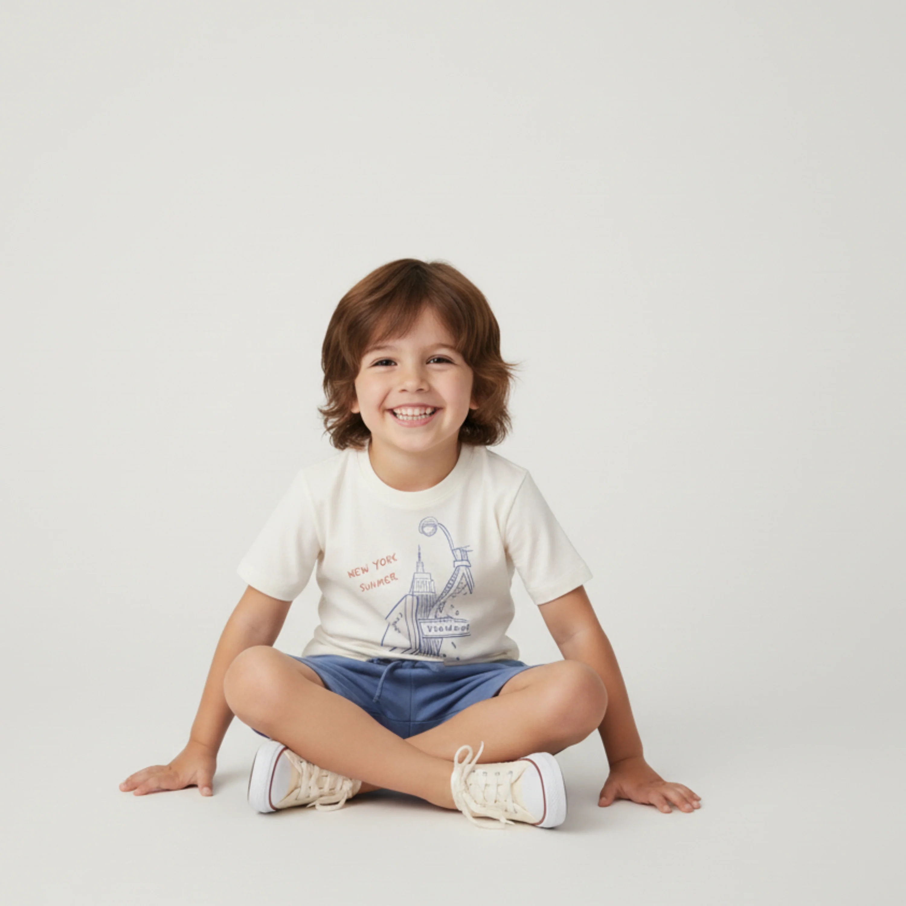 Organic Graphic Tee & Shorts Set - New York - Image 3