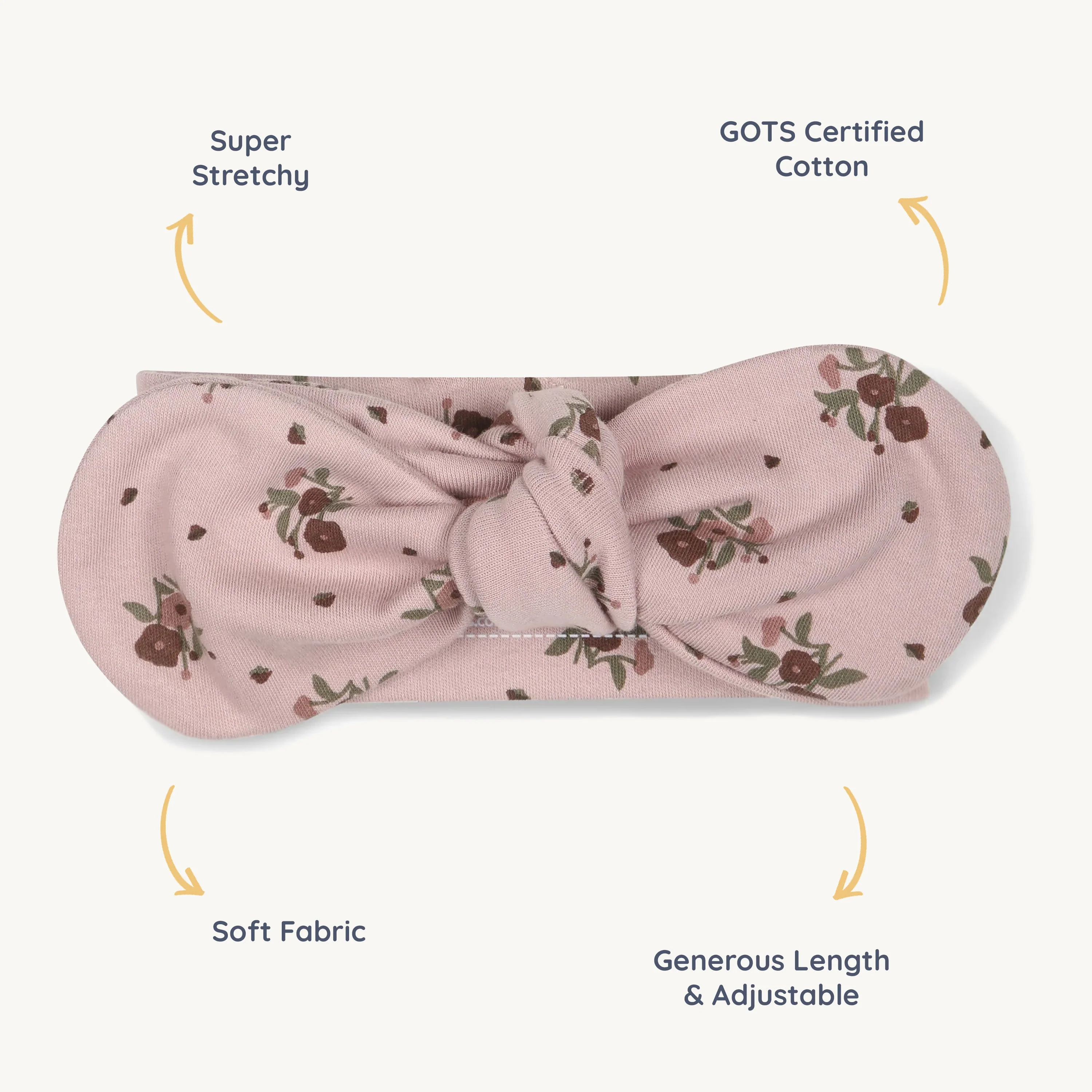 Organic Headwrap - Rose Ditsy - Image 5