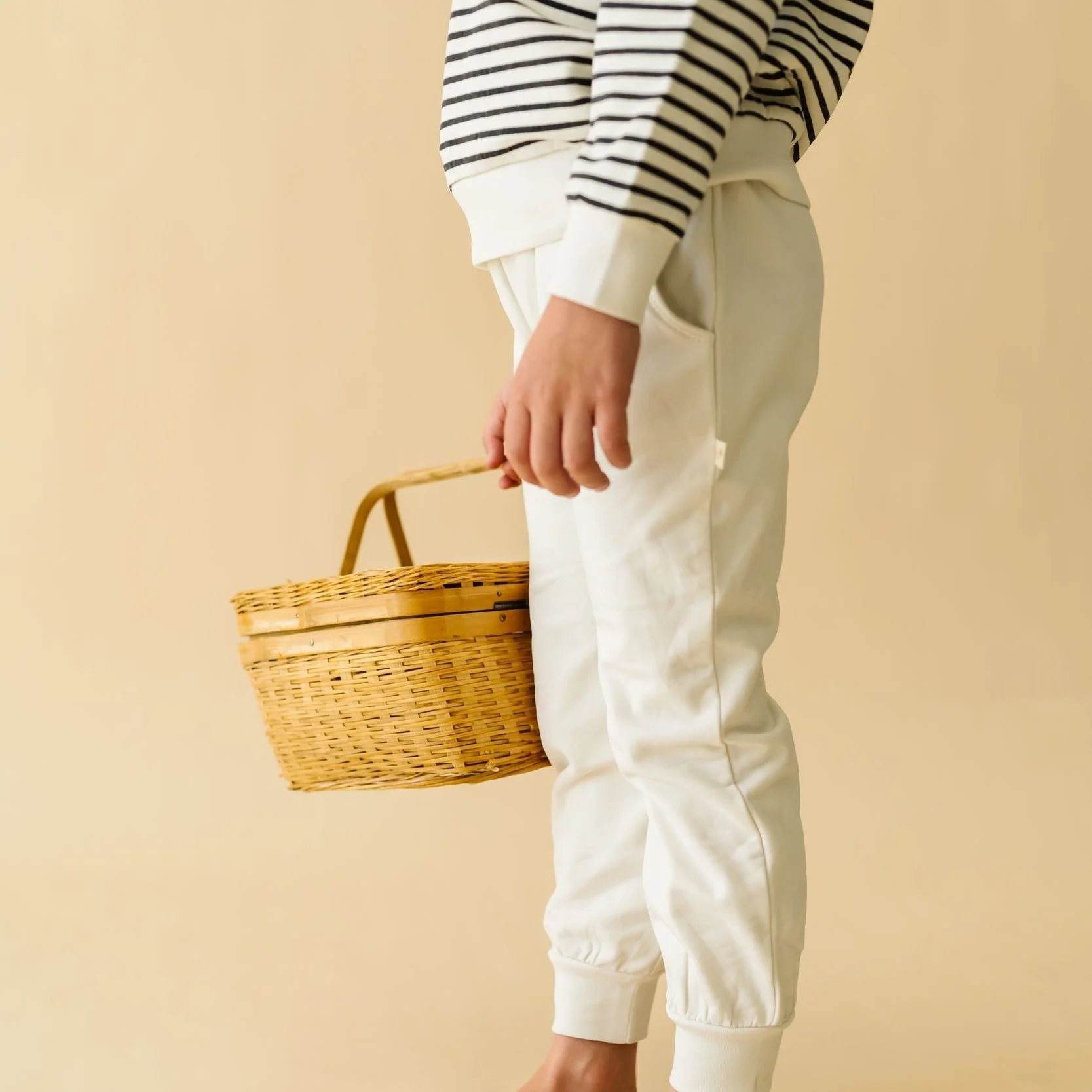 Organic Fleece Jogger Pants - Natural - Image 3
