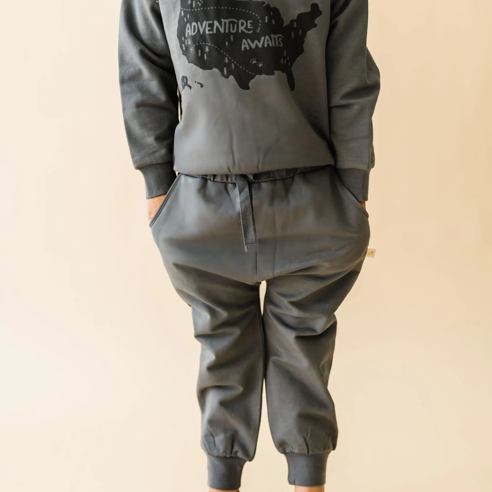 Organic Fleece Jogger Pants - Slate - Image 3