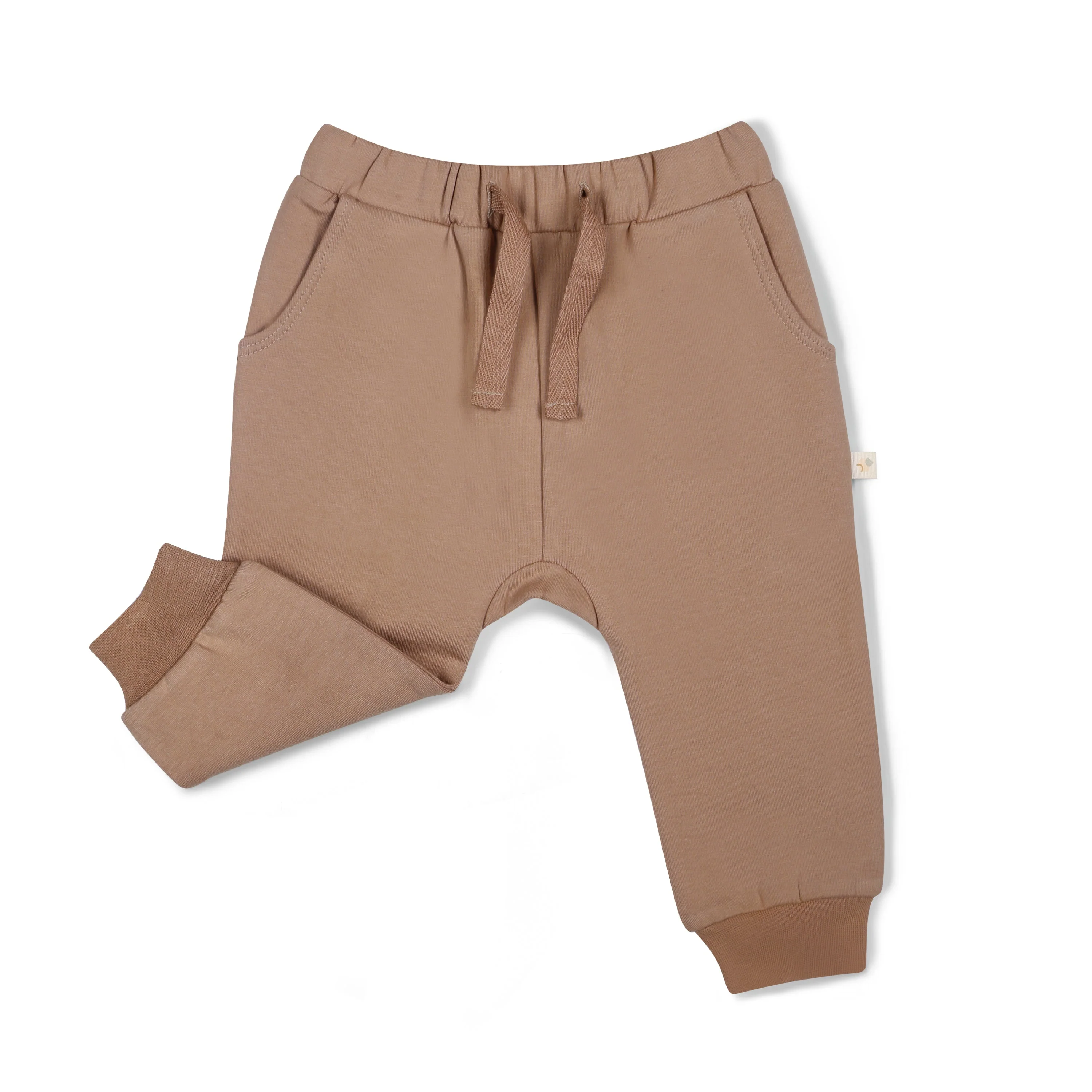 Organic Fleece Jogger Pants - Taupe - Image 4