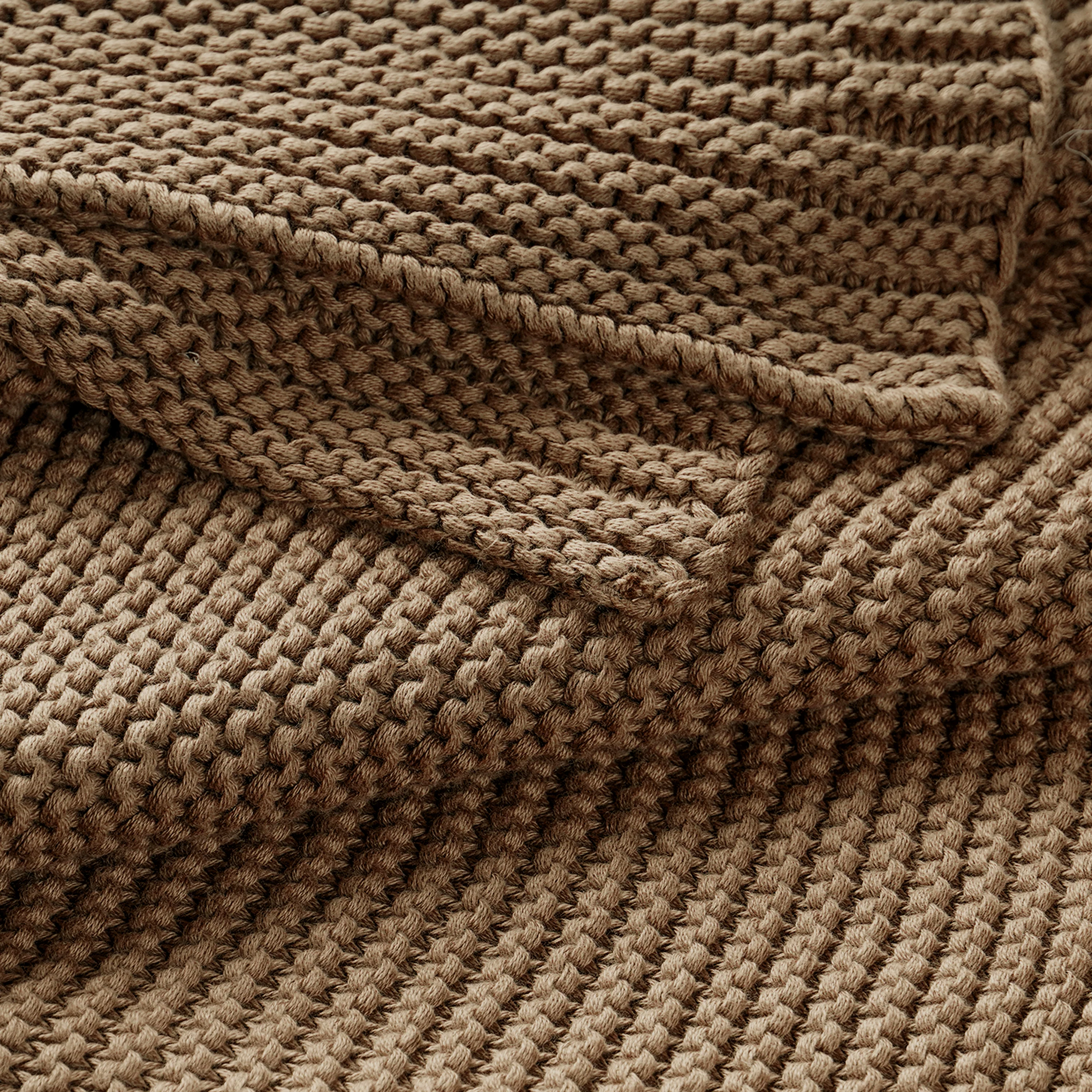 Organic Knit Throw Blanket - Brown - Image 4