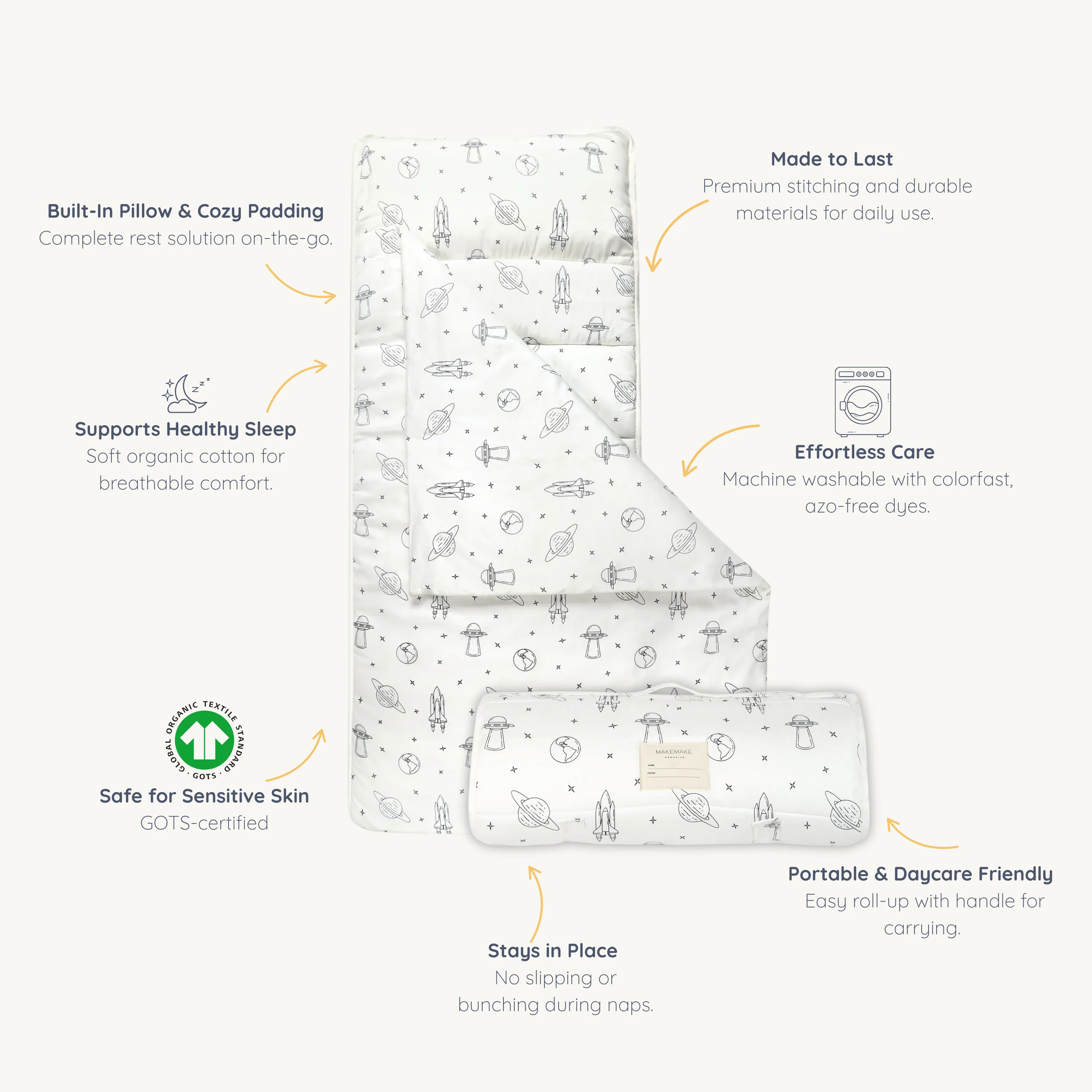 Organic Cozy Comfort Nap Mat - Astro - Image 9