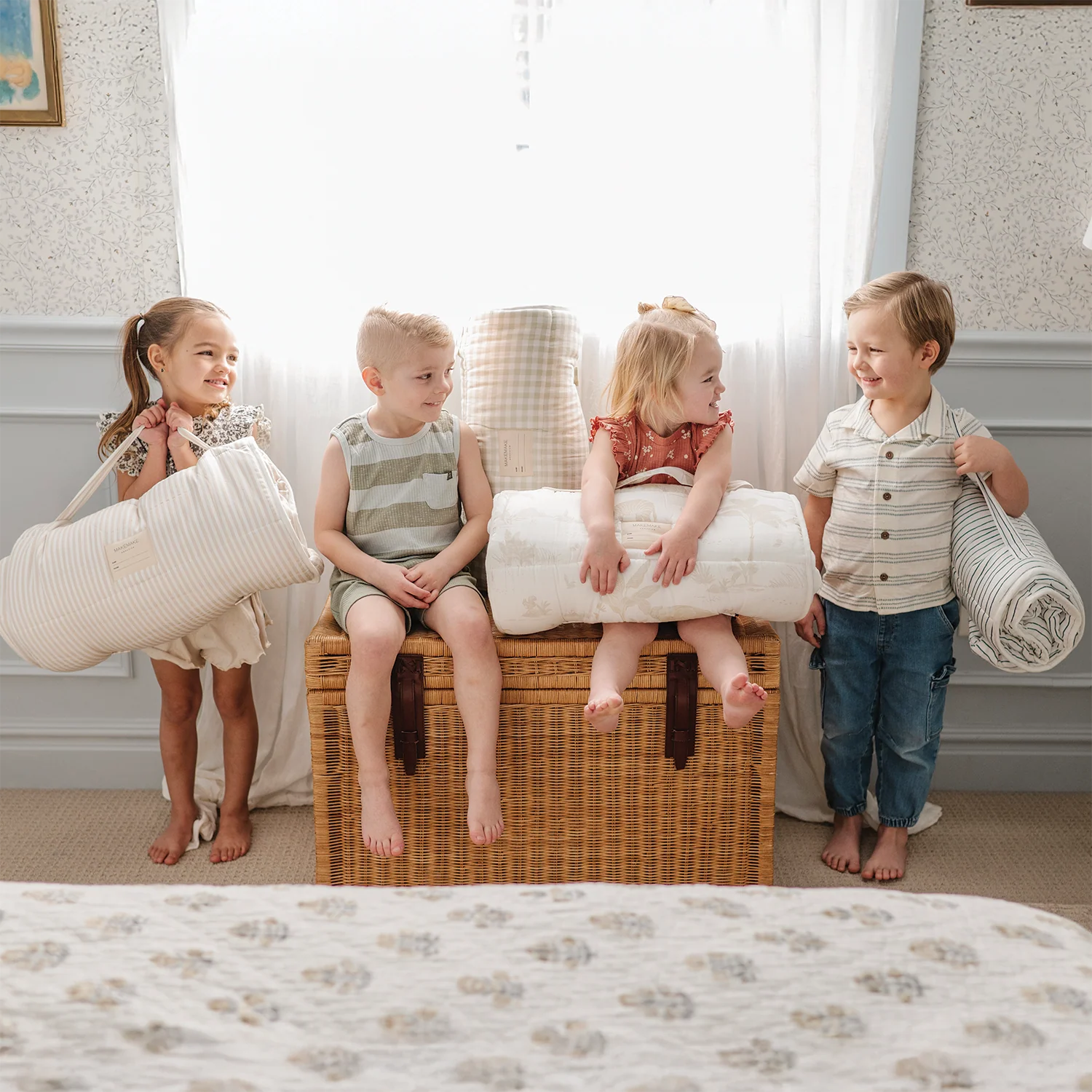 Organic Cozy Comfort Nap Mat - Navy Stripes - Image 7