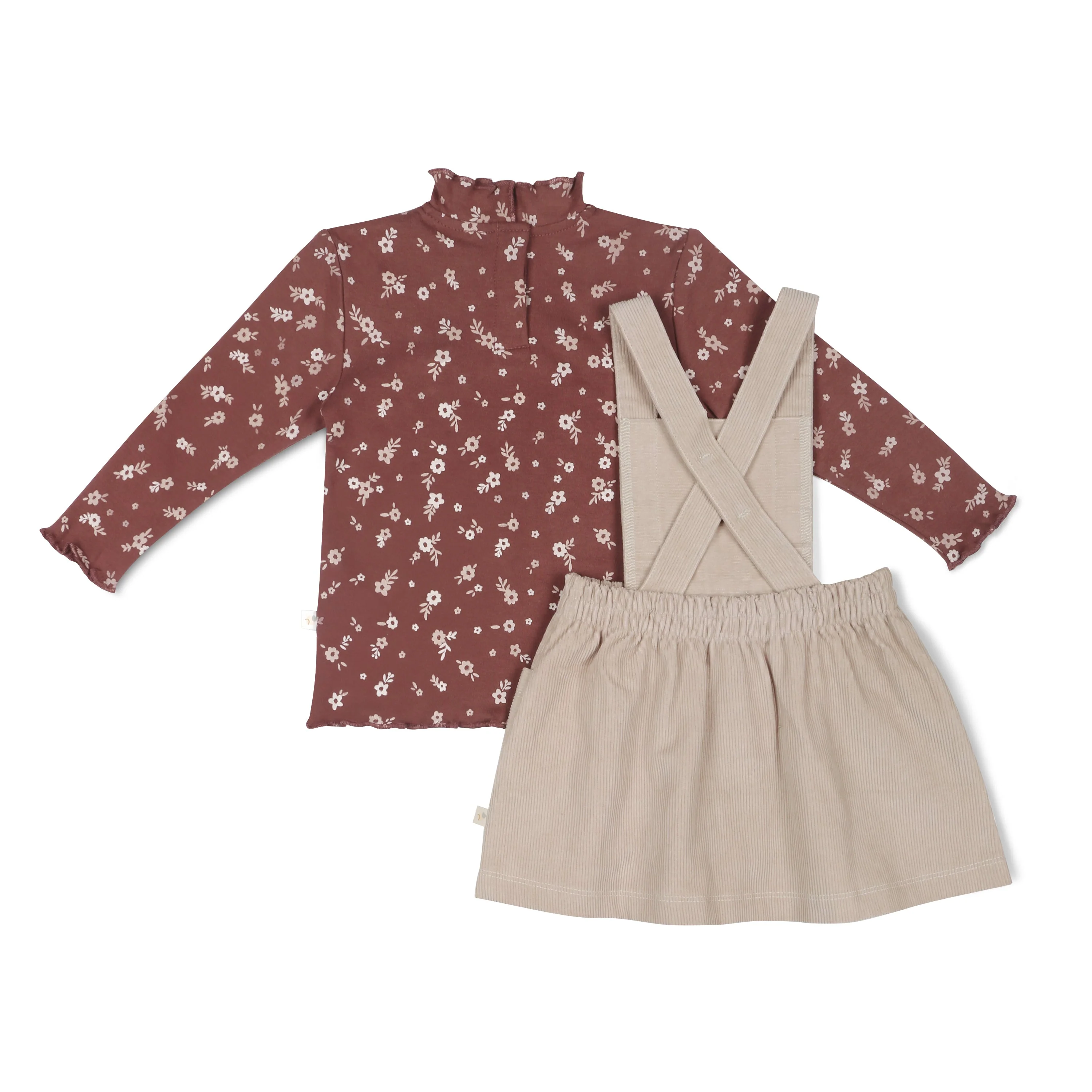 Organic Corduroy Pinafore Dress - Oat - Image 5