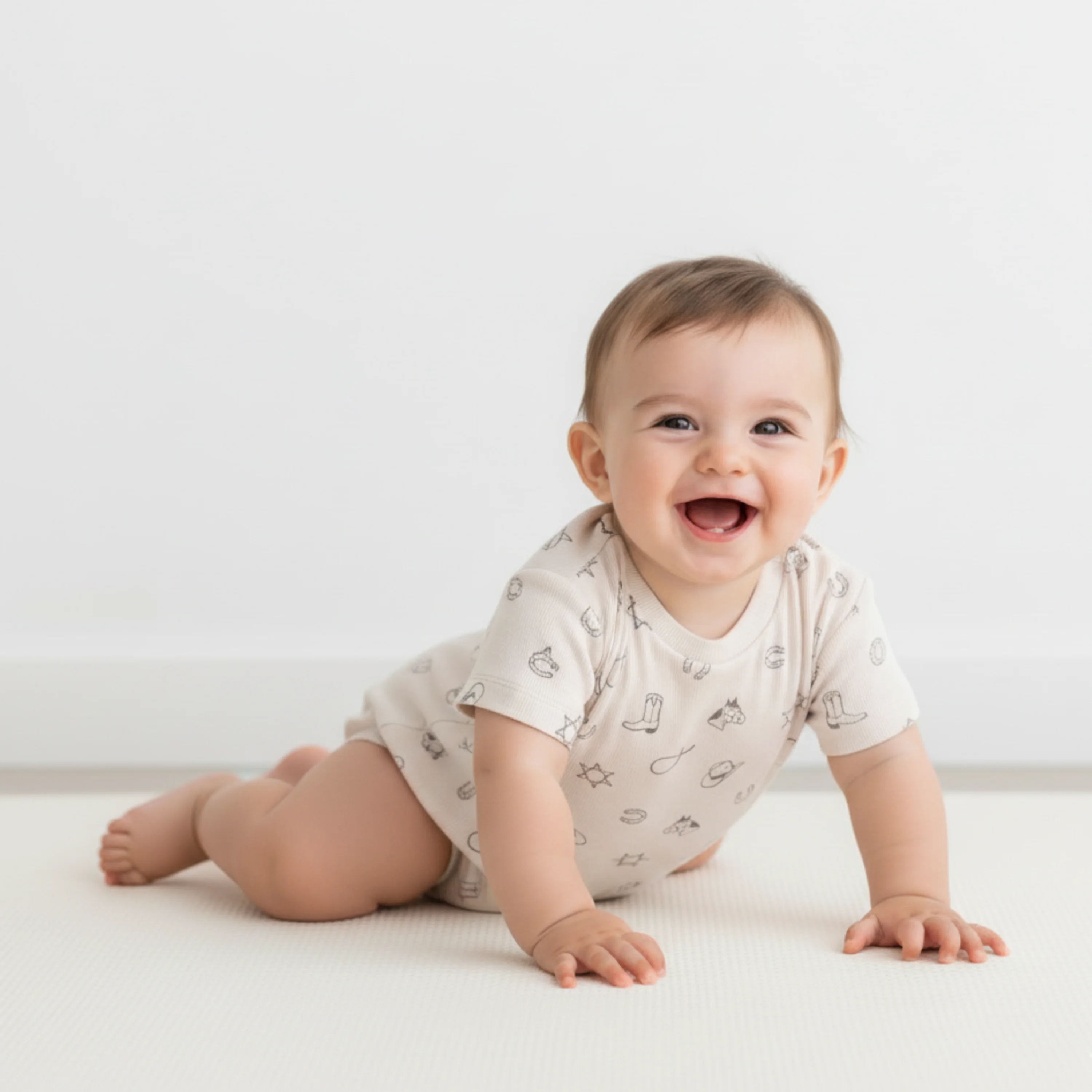 Organic Short Sleeve Bubble Romper - Rodeo - Image 3