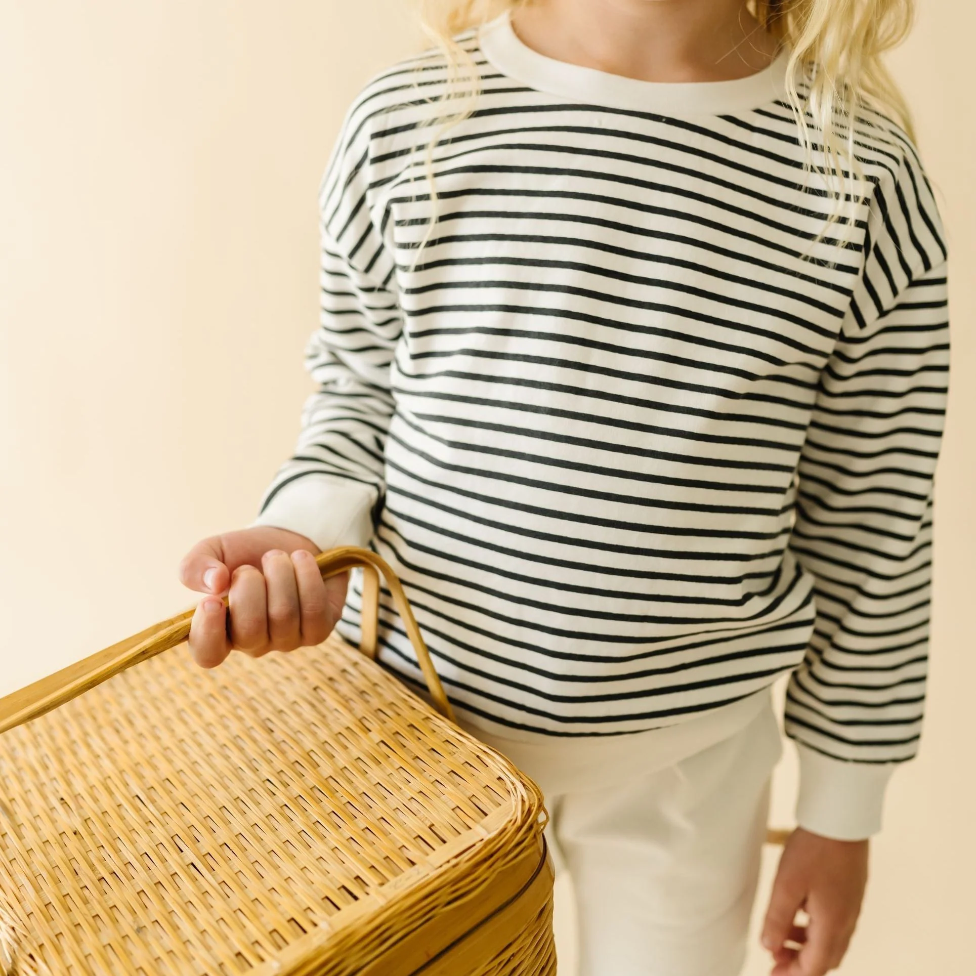 Organic Fleece Sweatshirt - Black Stripes - Image 3