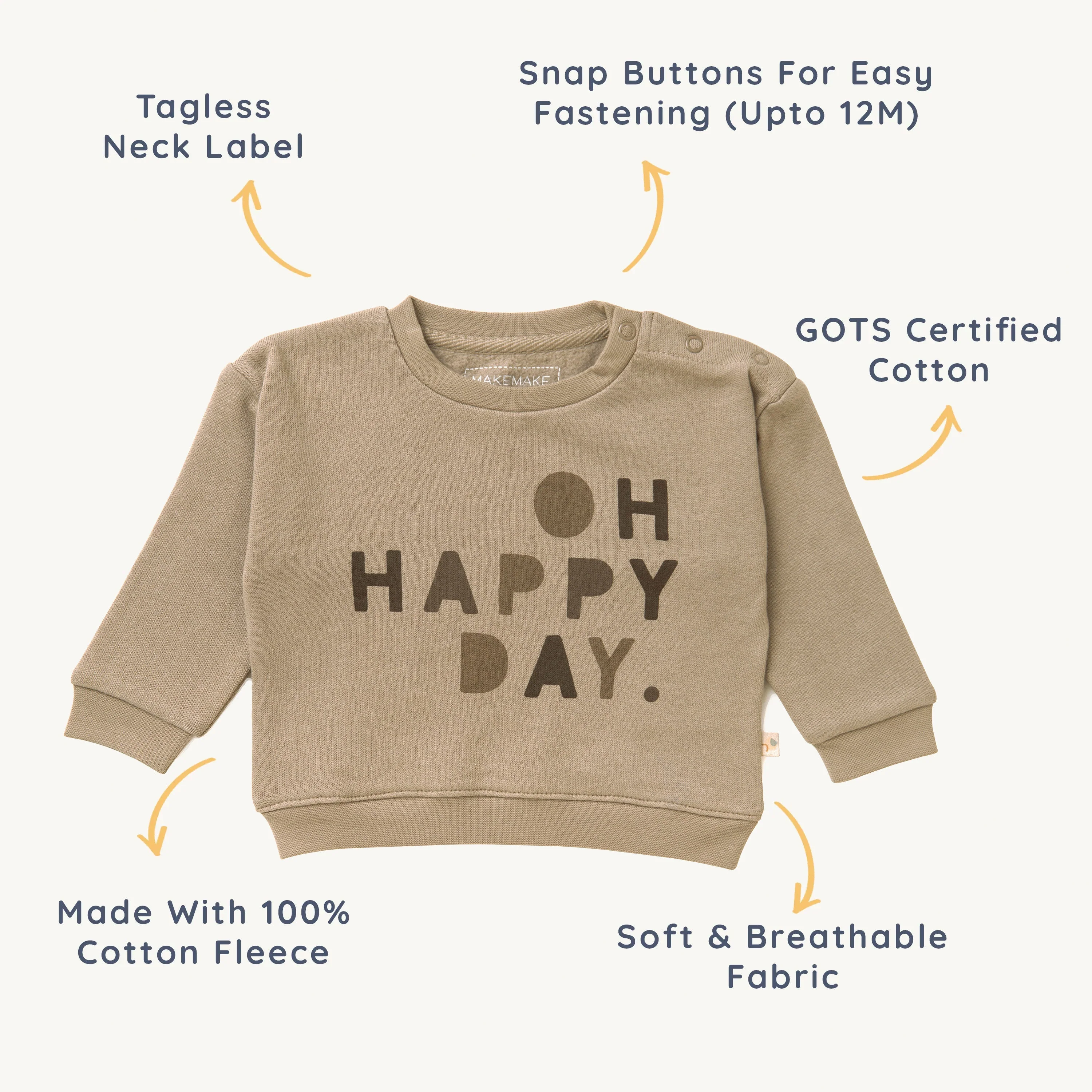 Organic Kids Sweatshirt - Happy Day - Image 6