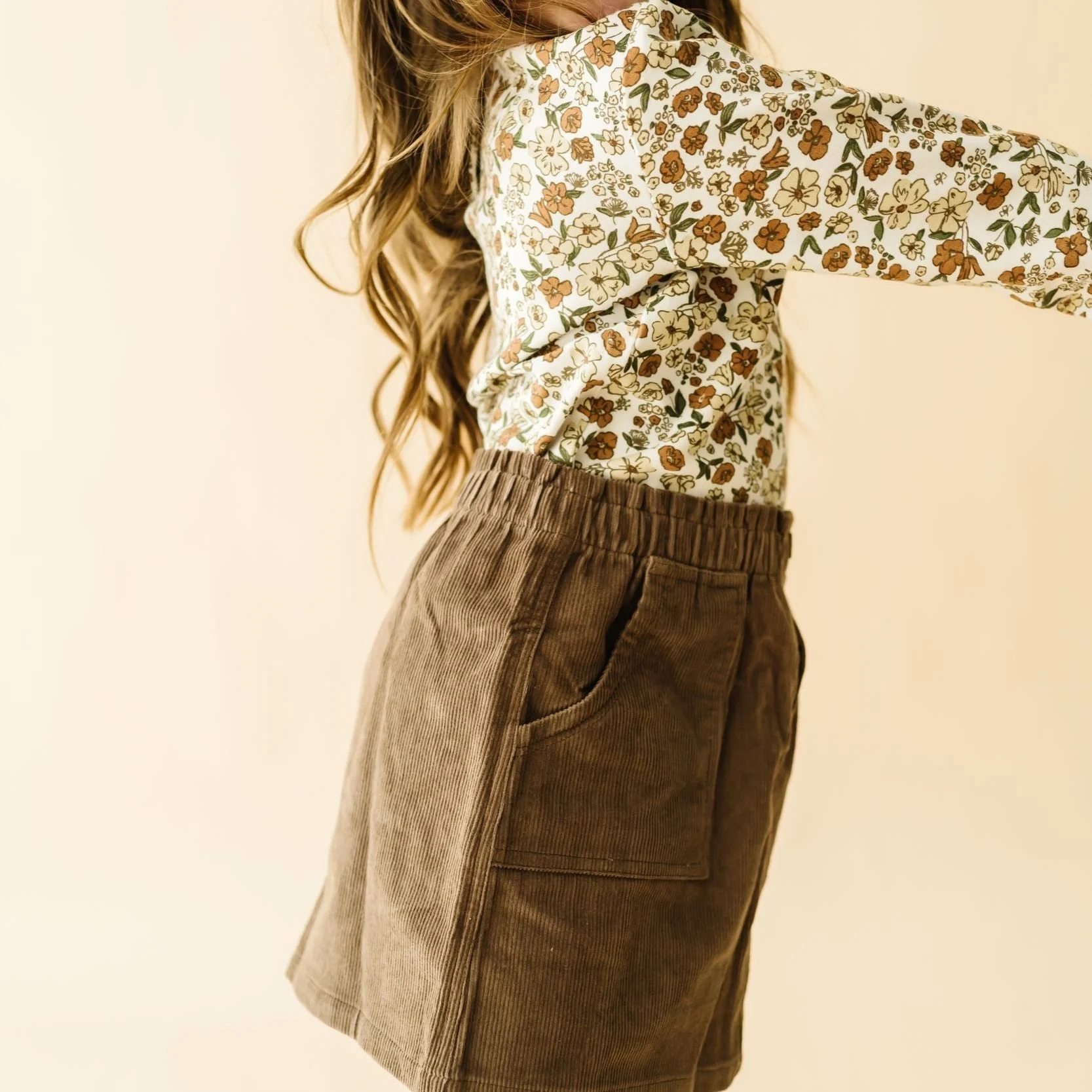 Organic Top and Corduroy Skirt Set - Espresso - Image 3