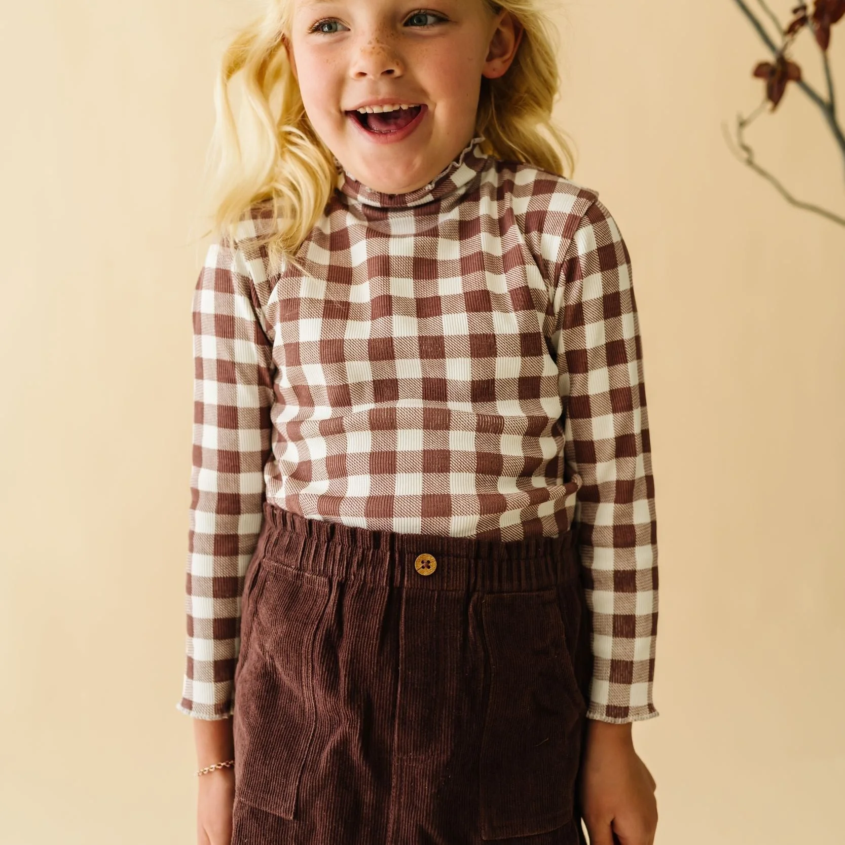 Organic Top and Corduroy Skirt Set - Plum - Image 3