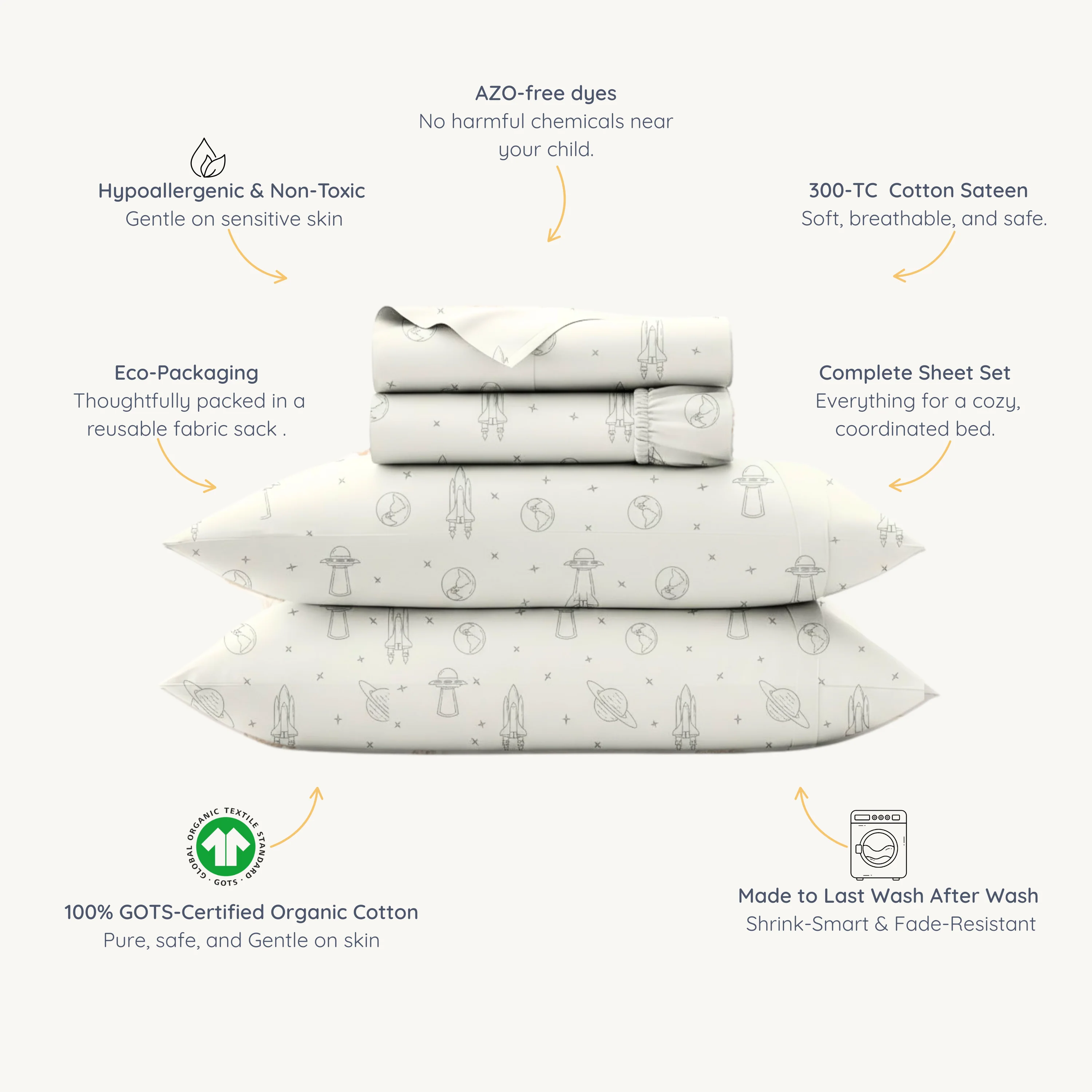 Organic Cotton Sheet Set - Astro - Image 5
